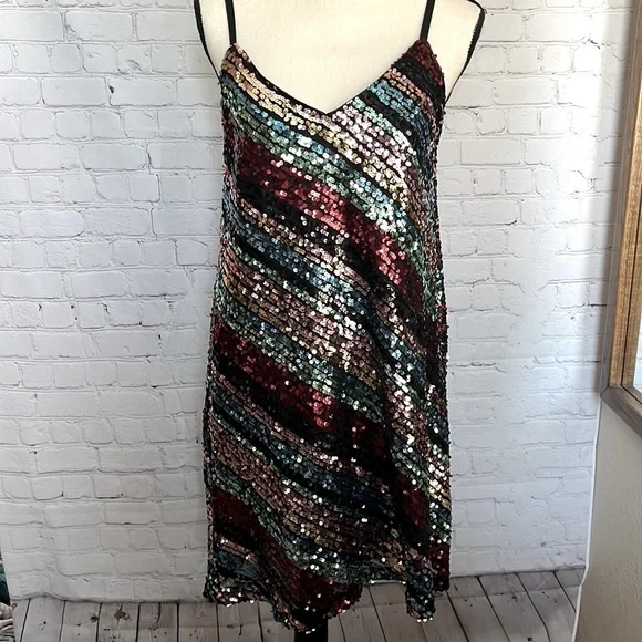 As U Wish | Colorful Sequin Dress | Large - Picture 1 of 4